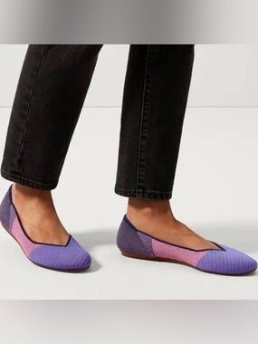 Rothy's The Flat Metallic Violet Limited Edition Woven Ballet Flats